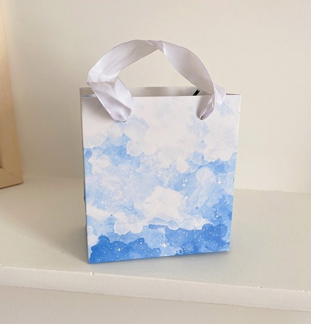 juyou paper Birthday gift jewelry packaging customized logo bag silver hot stamping paper bag