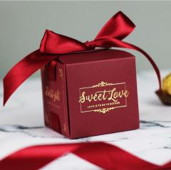 juyou paper Specialty wedding gift package box best wishes gold stamping paper box sweet candy packaging box