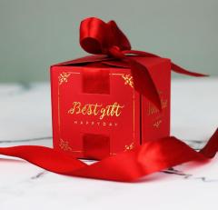juyou paper Specialty wedding gift package box best wishes gold stamping paper box sweet candy packaging box