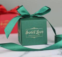 juyou paper Specialty wedding gift package box best wishes gold stamping paper box sweet candy packaging box