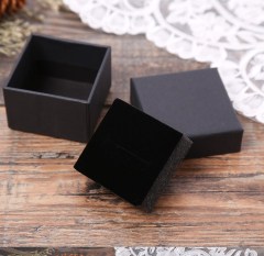 juyou paper Blank gift box black paper box velvet flocking foam holder jewelry package boxes