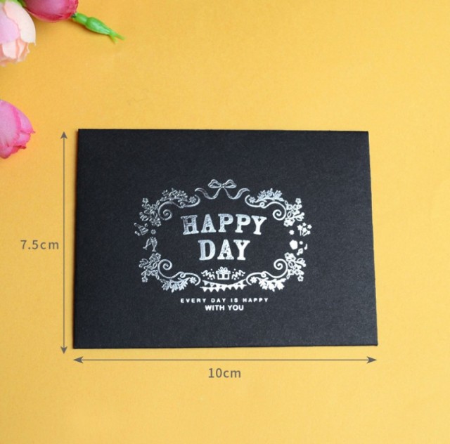 juyou paper Customized silver stamping black invitation envelope