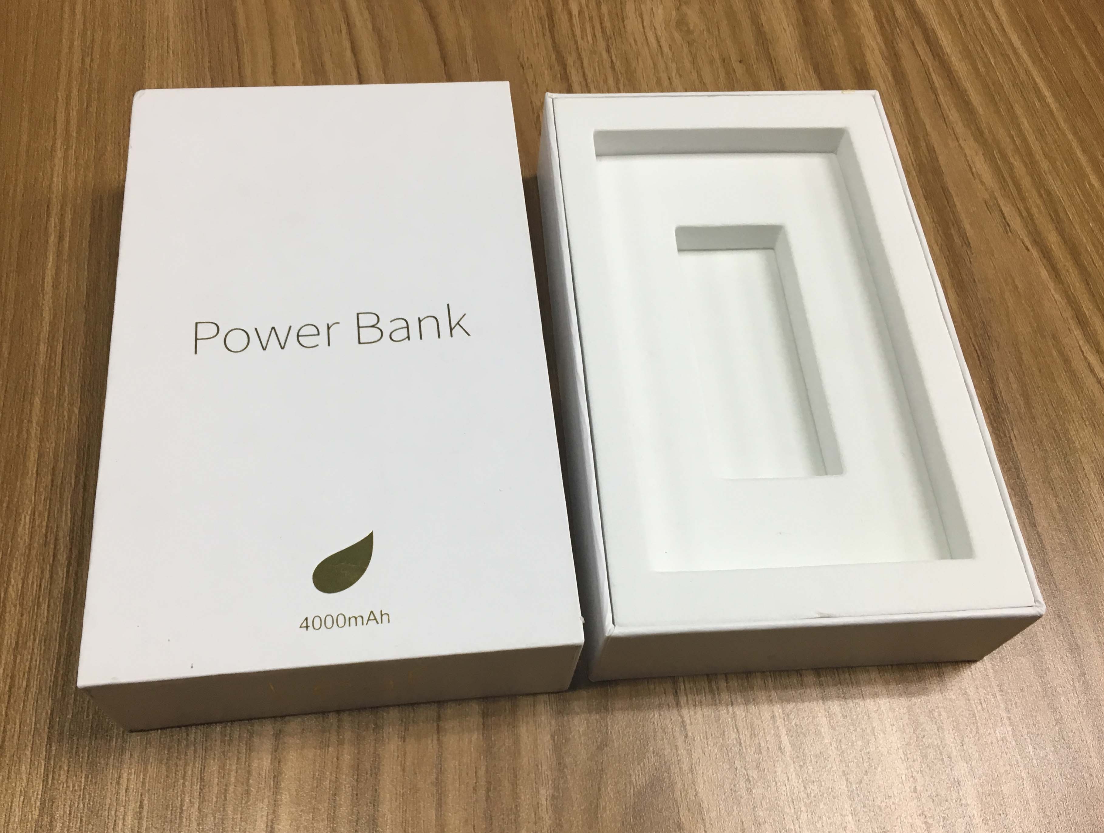 juyou paper Customized high end package power bank packaging box white rigid paper box with lid