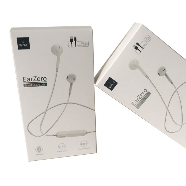 juyou paper Silver stamping sports earbuds packaging boxes 400gsm matt cardboard paper box