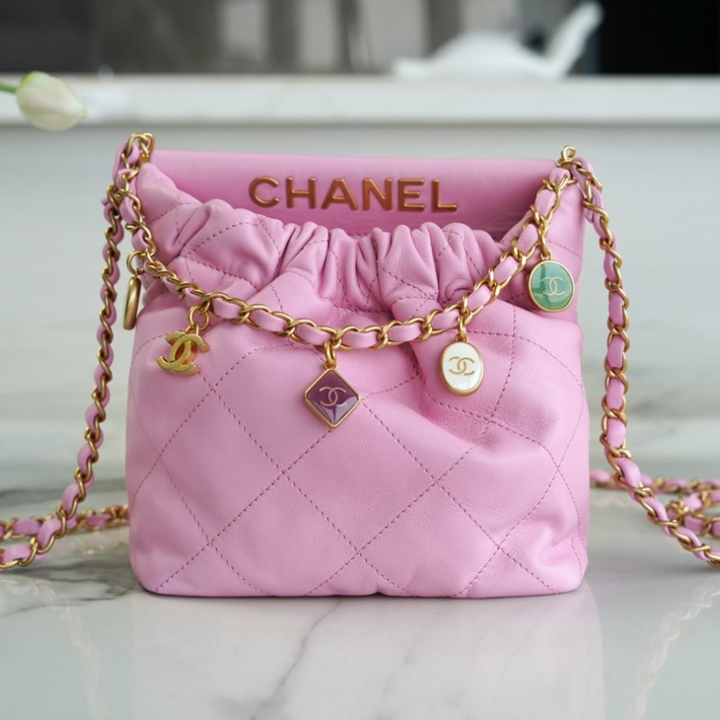 CHANEL 香奈兒 23P Mini 22bag 小福袋 粉色