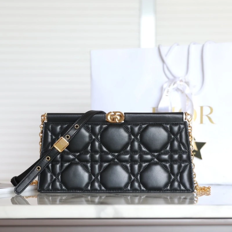 DIOR 迪奧 鏈條手拿包 女士包包 黑色