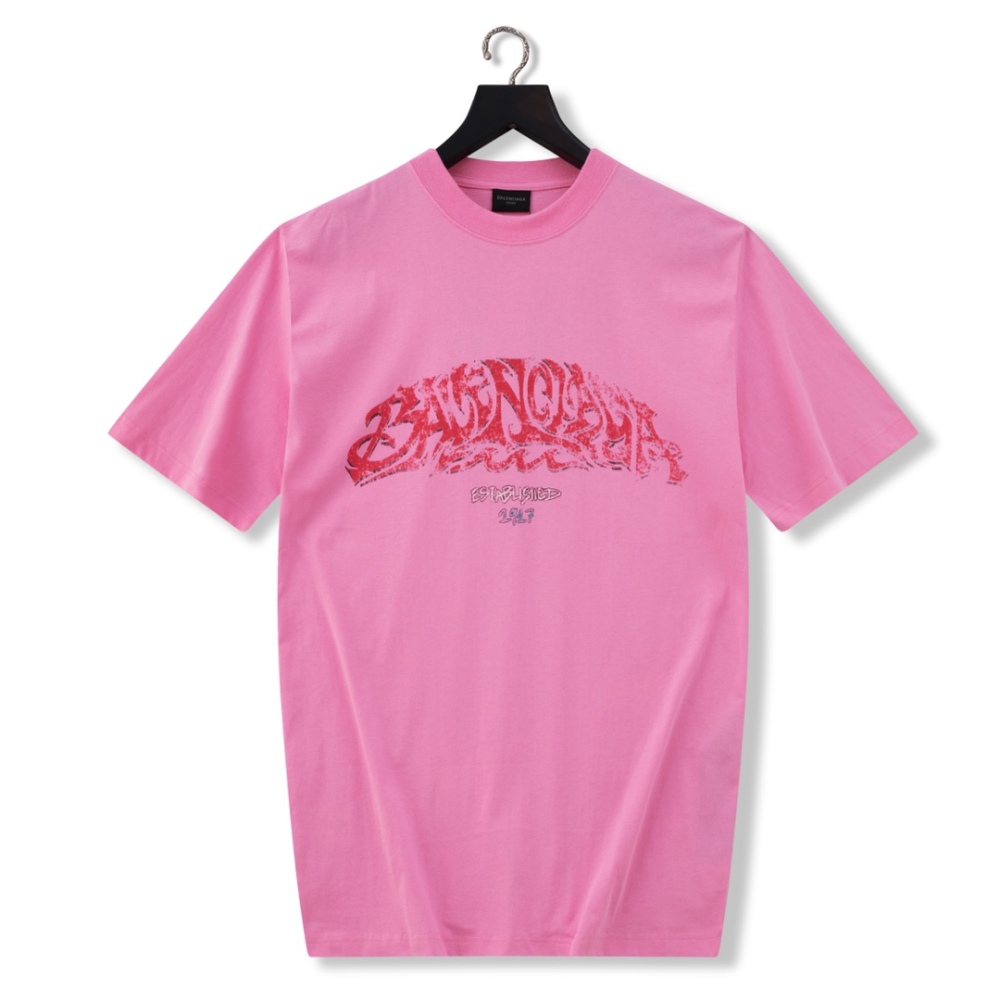 香港高仿衣服 BALENCIAGA 巴黎世家 粉色短袖 奢侈品