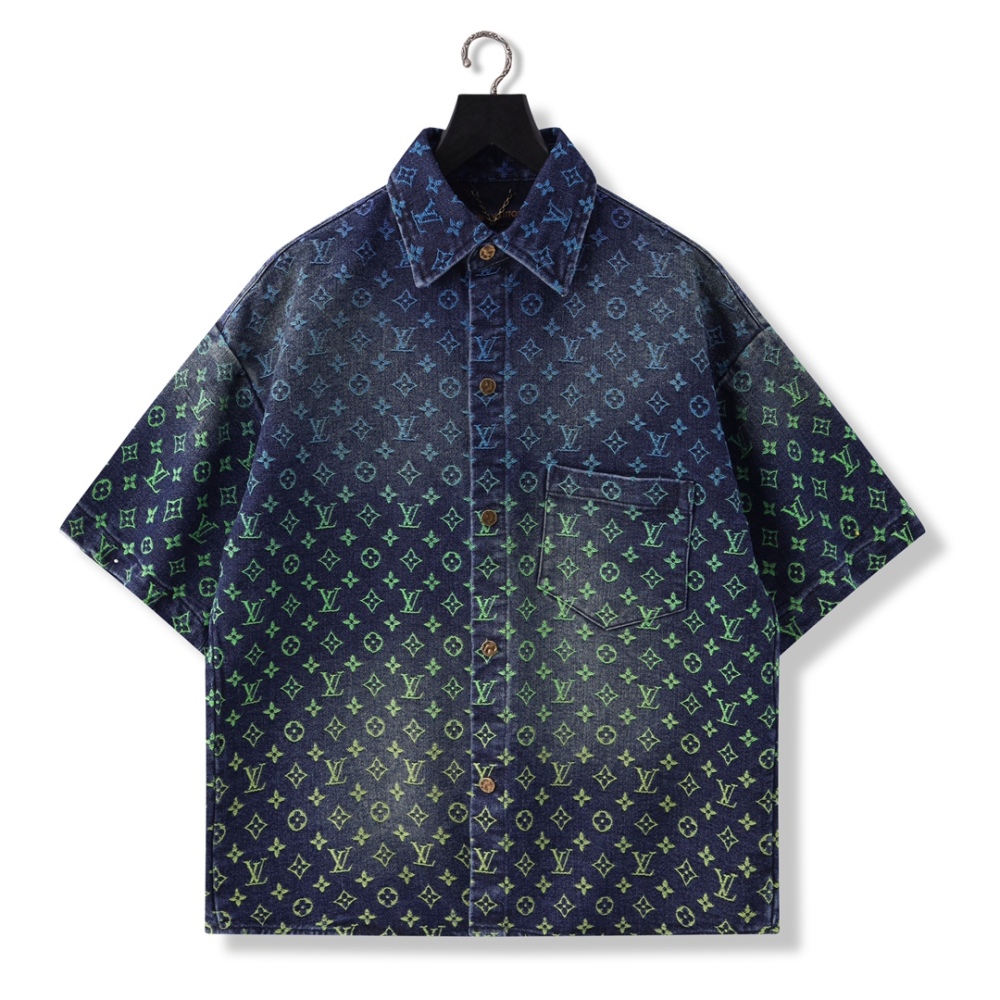 香港高仿衣服 LOUIS VUITTON 路易威登 彩虹漸變牛仔外套 奢侈品