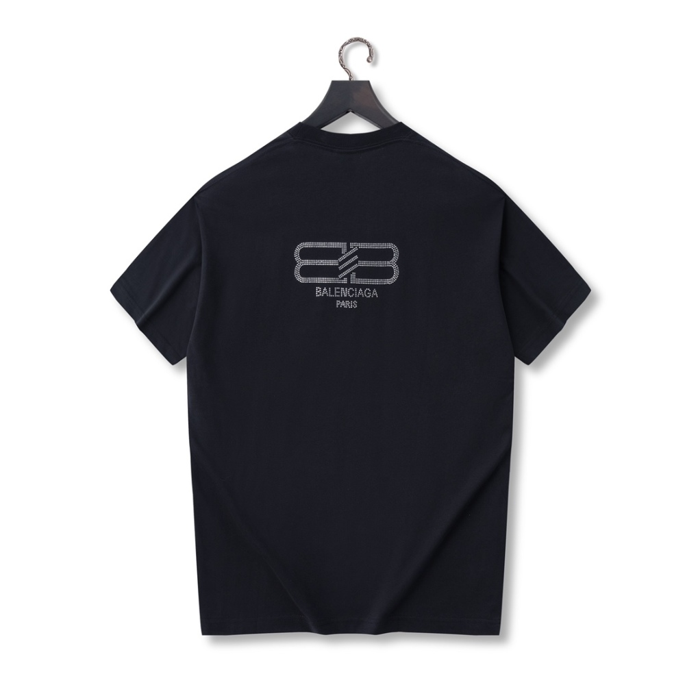 香港高仿衣服 BALENCIAGA 巴黎世家 背後奧鑽短袖T恤 奢侈品