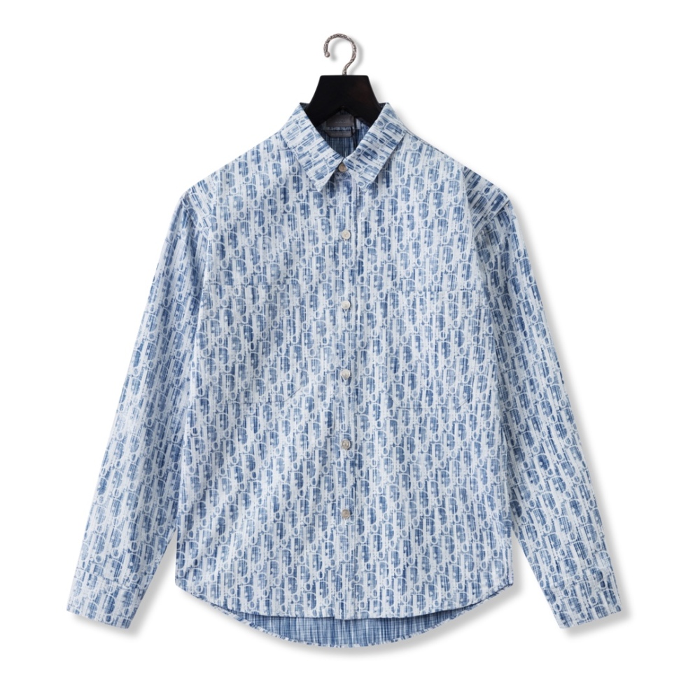 香港高仿衣服 DIOR CD藍白循環襯衫