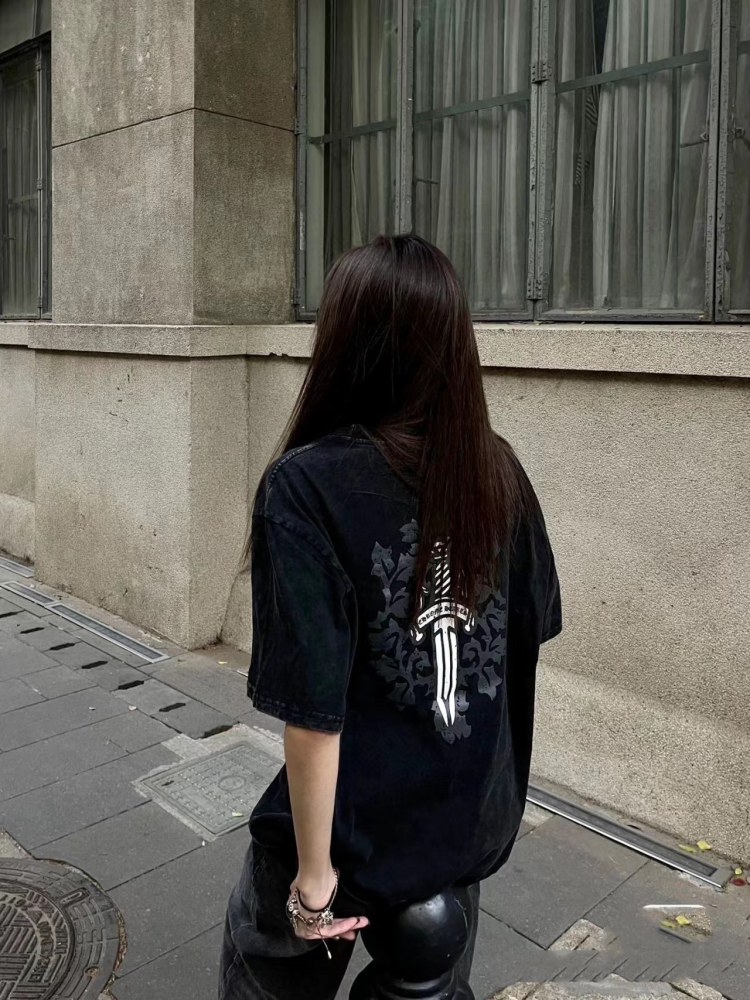 香港高仿衣服 Chrome Heart克羅心新款做舊大寶劍短袖