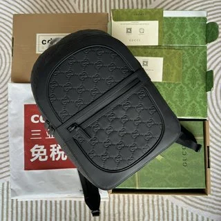 黑色GG橡膠效果皮革，棉麻混紡內襯