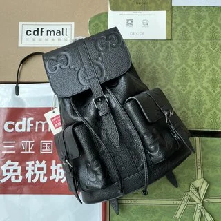 2023早秋系列 - 黑色超級雙G背包 | Gucci品牌象徵