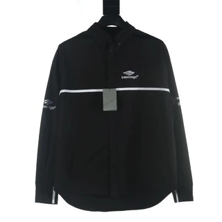 Balenciaga 2024春夏刺繡拼接長袖襯衣 - 精選定制精梳棉