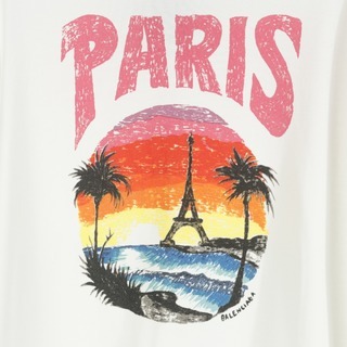 巴黎世家BALENCIAGA夜景椰樹鐵塔印花長袖T恤 | 每日輕奢精選
