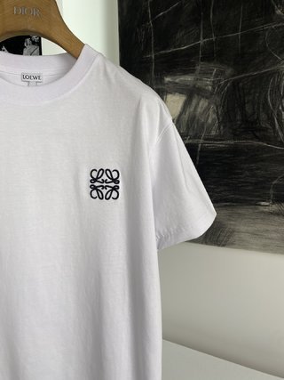 羅意威高級絲光棉經典徽標寬松款短袖T恤 | 男女同款