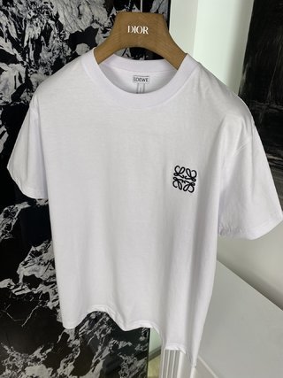 羅意威高級絲光棉經典徽標寬松款短袖T恤 | 男女同款