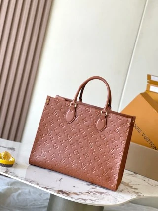 復刻 LV ONTHEGO 中號手袋｜焦糖動態芯片高仿奢侈品包包