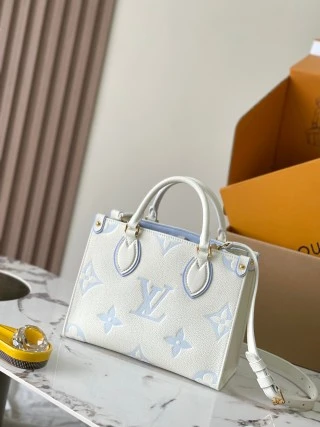 高仿奢侈品包包｜復刻 LV ONTHEGO 小號手袋 冰白藍款