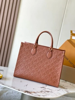 復刻 LV ONTHEGO 中號手袋｜焦糖動態芯片高仿奢侈品包包