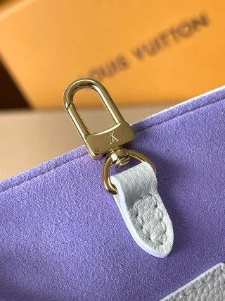 復刻 LV ONTHEGO 中號手袋｜白紫色高仿奢侈品包包