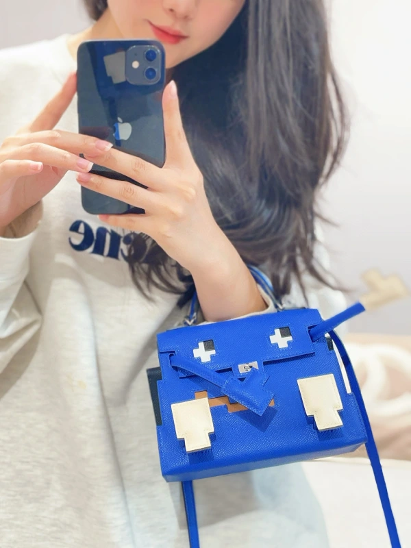 【頂級高仿復刻】Hermès Kelly Doll Picto｜皇家藍限量款｜精緻工藝1:1復刻