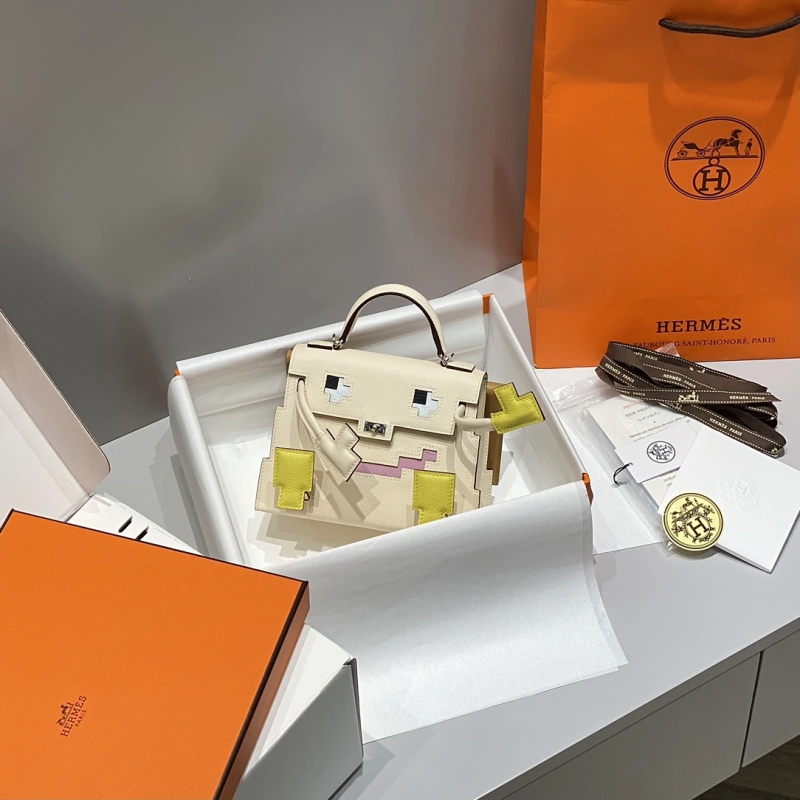 【頂級高仿復刻】Hermès Kelly Doll Picto 奶油白｜1:1復刻千禧娃娃