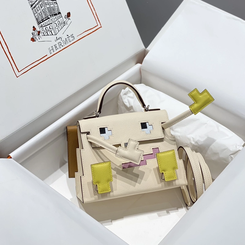 【頂級高仿復刻】Hermès Kelly Doll Picto 奶油白｜1:1復刻千禧娃娃