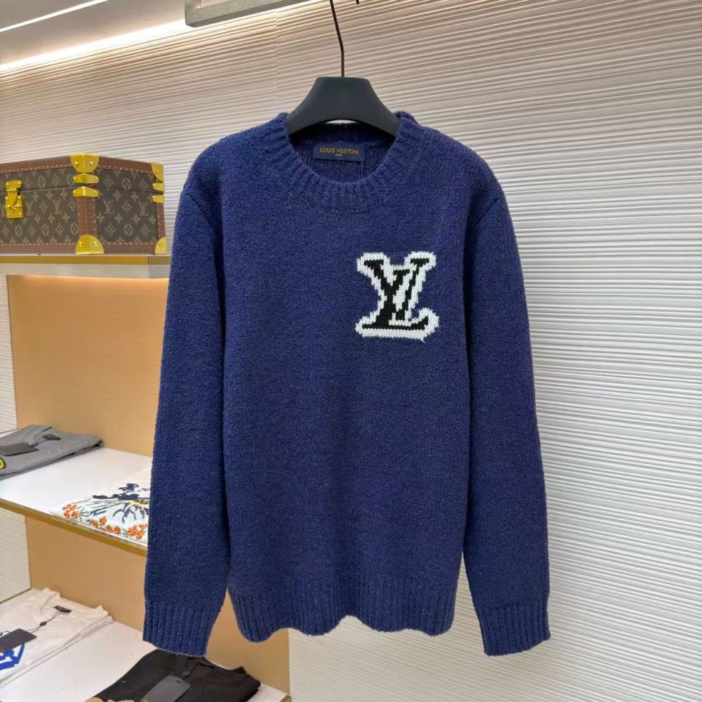 香港高仿衣服 Louis Vuitton 雙面嵌花圓領毛衣 男女同款