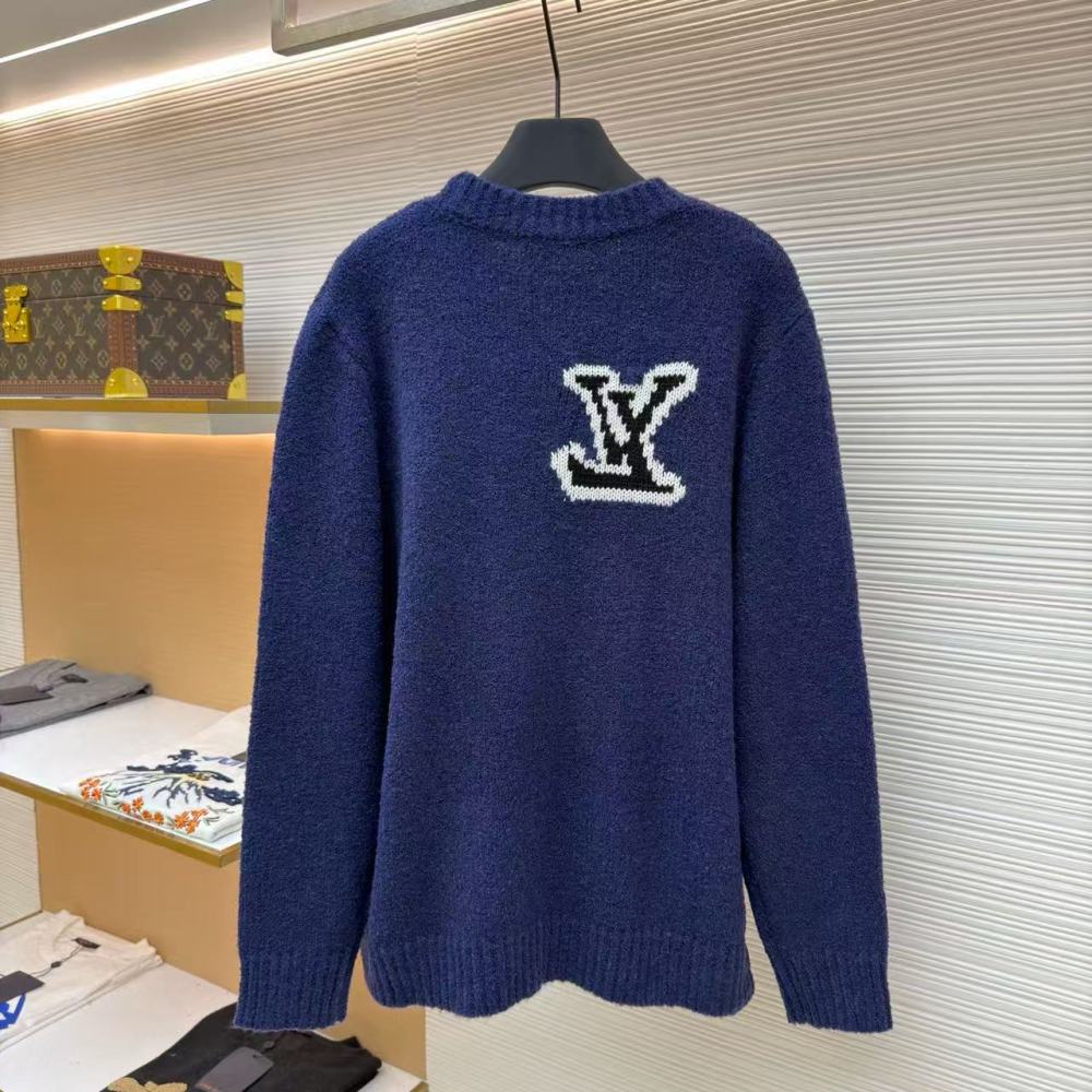 香港高仿衣服 Louis Vuitton 雙面嵌花圓領毛衣 男女同款