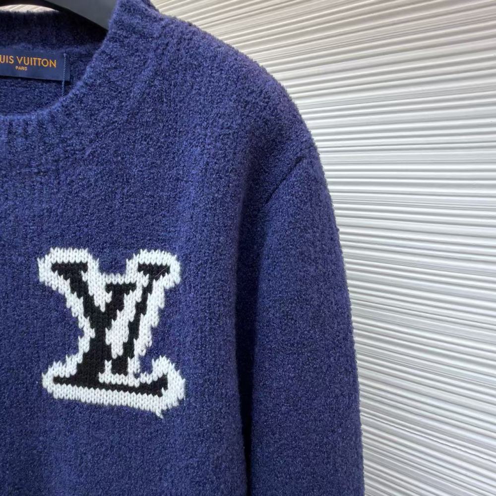 香港高仿衣服 Louis Vuitton 雙面嵌花圓領毛衣 男女同款