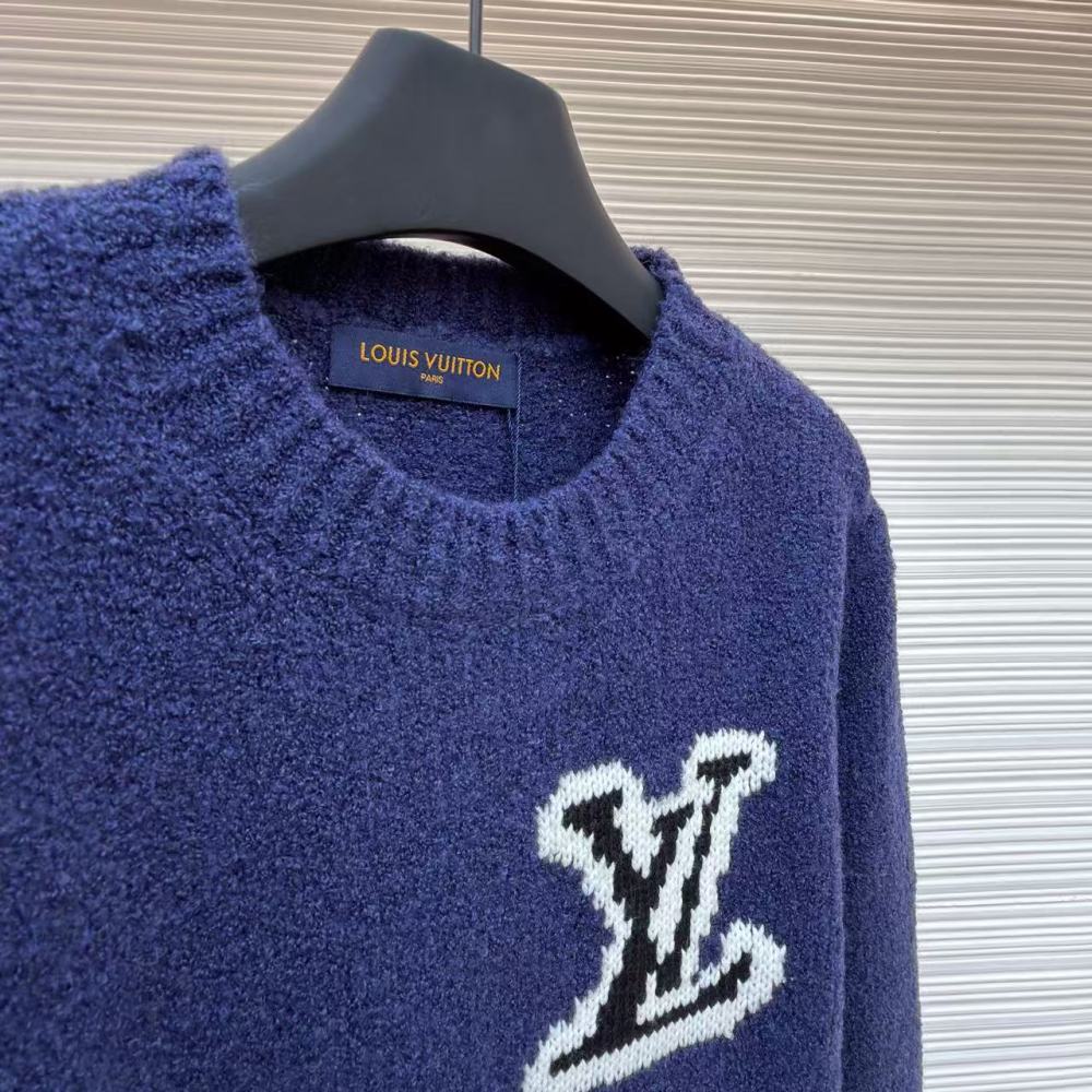 香港高仿衣服 Louis Vuitton 雙面嵌花圓領毛衣 男女同款