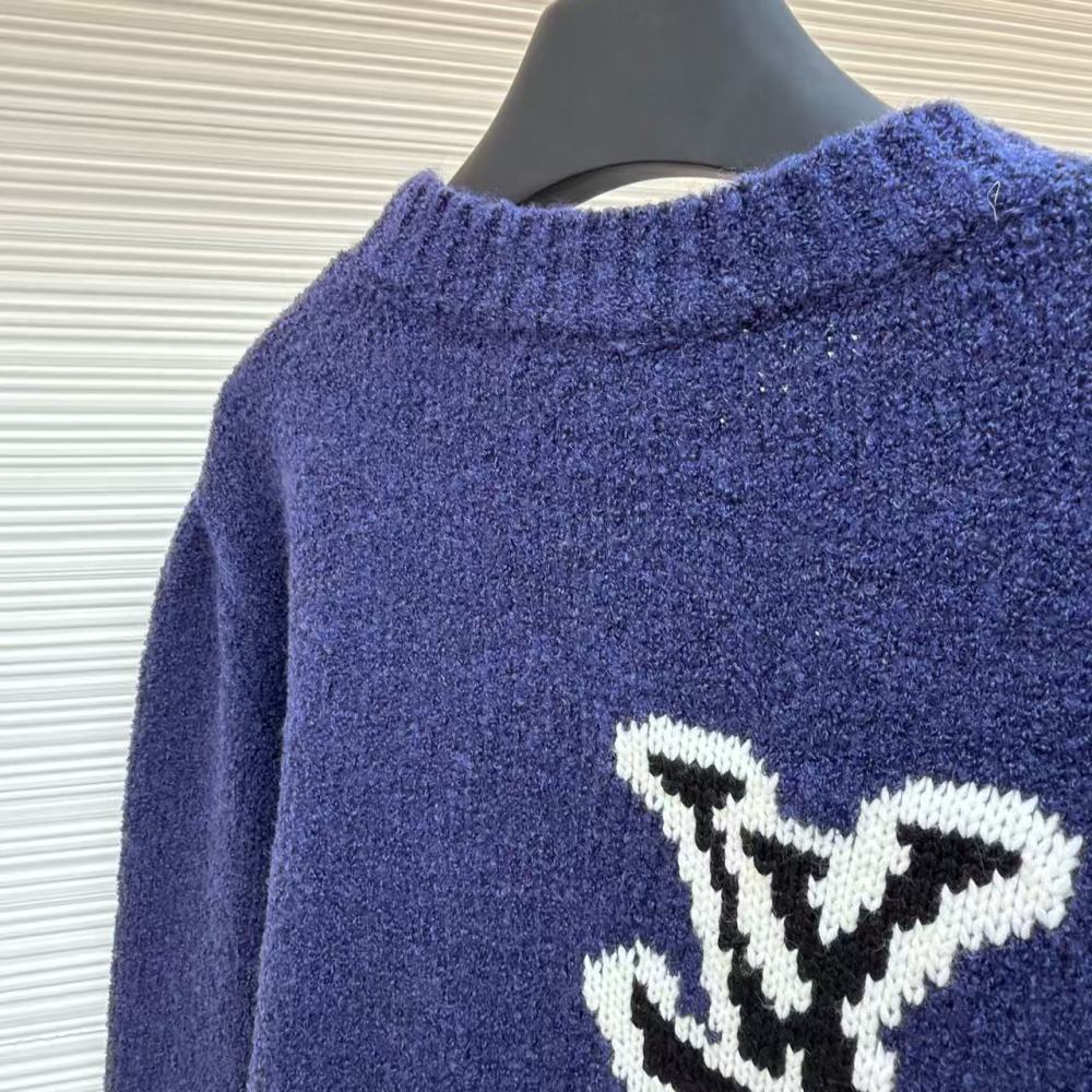 香港高仿衣服 Louis Vuitton 雙面嵌花圓領毛衣 男女同款