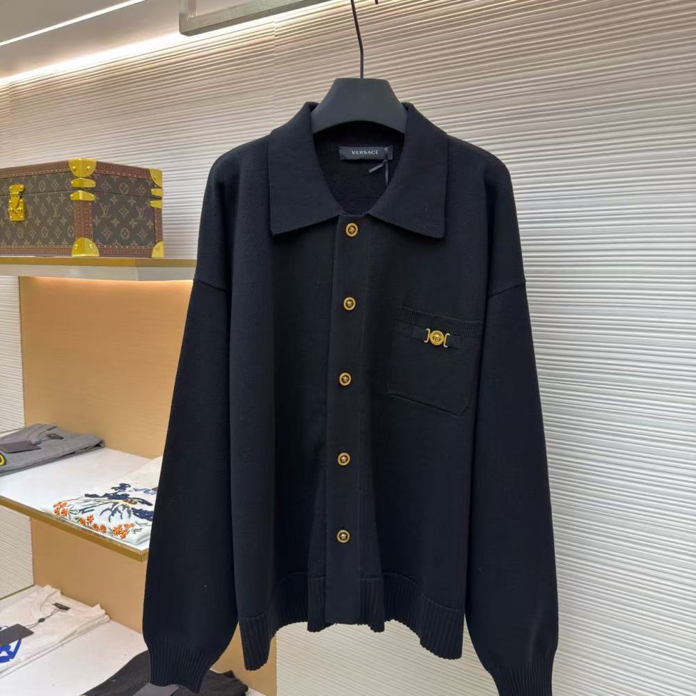 香港高仿衣服 VERSACE 范思哲 MEDUSA BIGGE 針織POLO開衫