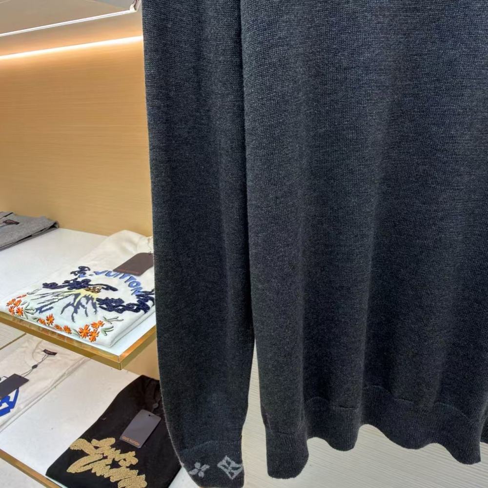 香港高仿衣服 Louis Vuitton 山羊絨套頭衫 灰色 男女同款