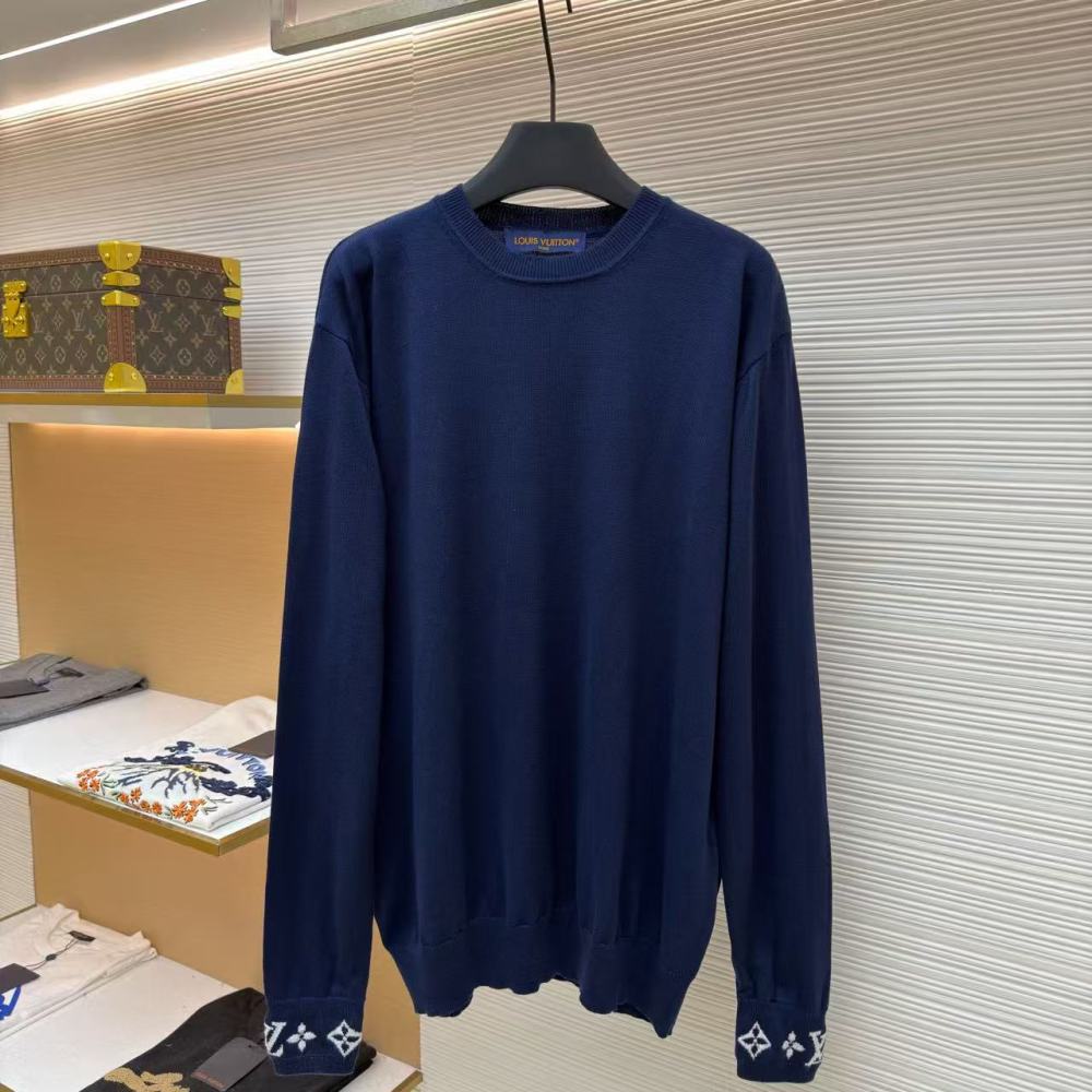 香港高仿衣服 Louis Vuitton 山羊絨套頭毛衣 藍色 男女同款