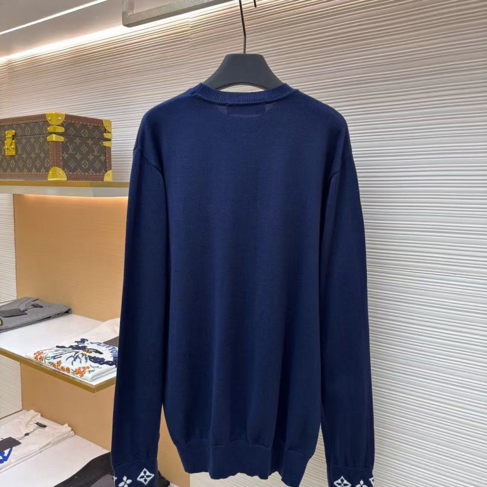 香港高仿衣服 Louis Vuitton 山羊絨套頭毛衣 藍色 男女同款