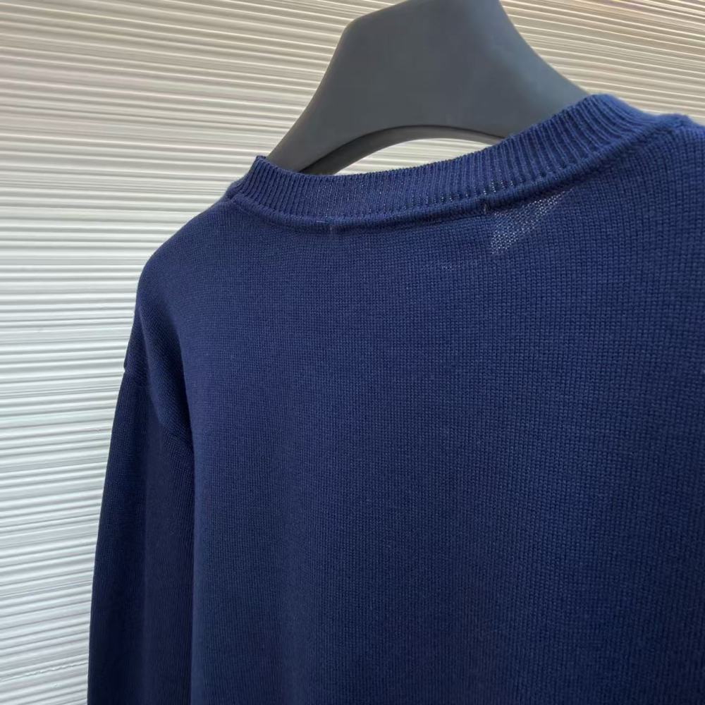 香港高仿衣服 Louis Vuitton 山羊絨套頭毛衣 藍色 男女同款