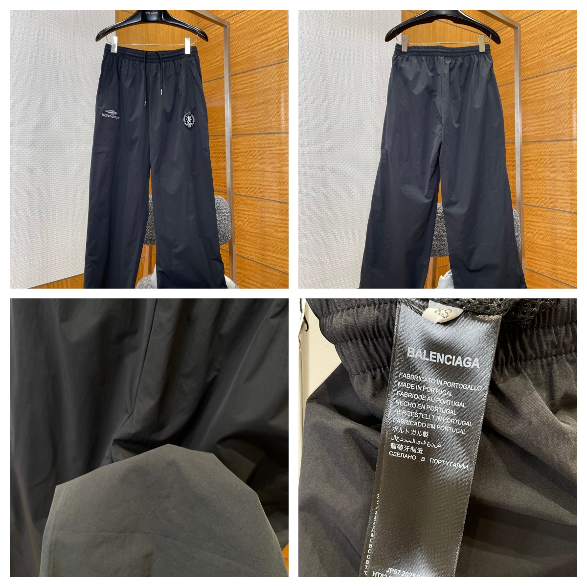 BALENCIAGA巴黎世家闊腿休閒褲細節特寫