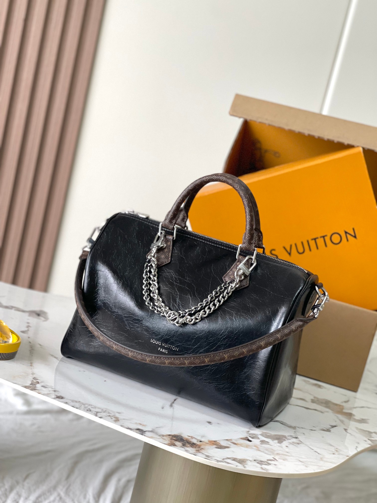 LV Speedy Soft 30 Vibe 手袋 | 油蠟牛皮复刻 正面圖