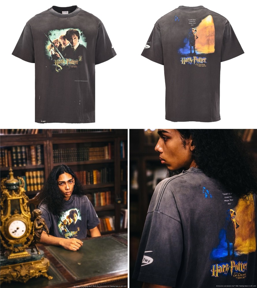正面全身展示 SAINT MICHAEL SAINT MICHAEL SM 哈利波特与密室印花短袖T恤 SAINT MICHAEL復刻版