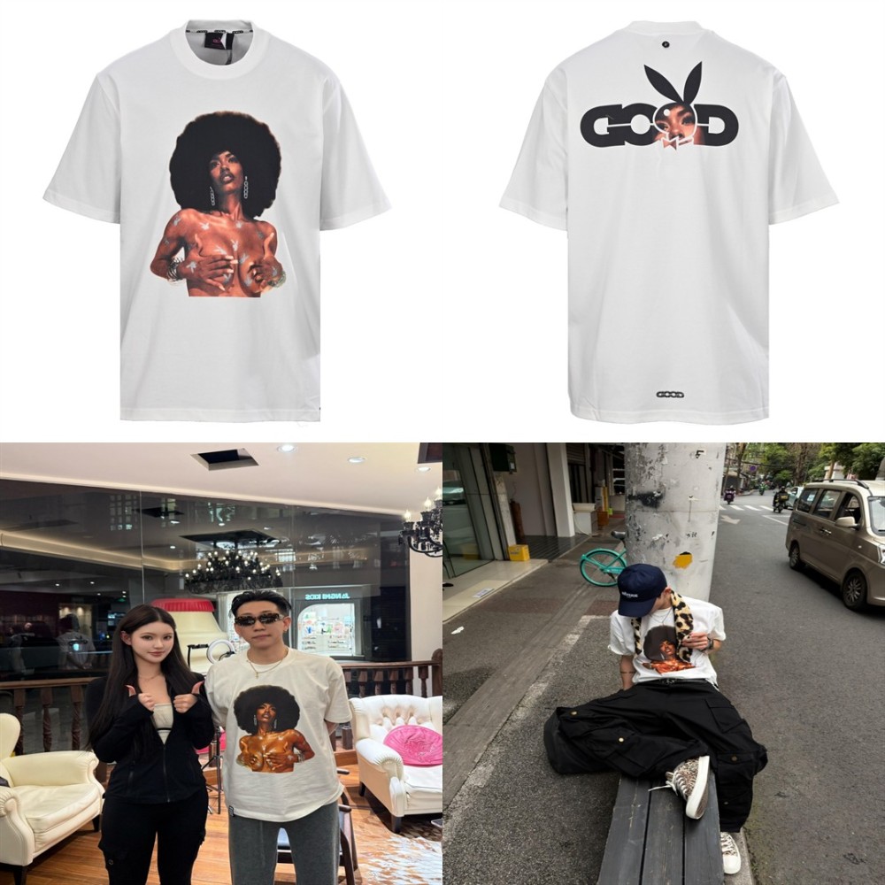 正面全身展示 GOOD BRAND GOOD BRAND GB 爆炸头闪光女郎短袖T恤 男女同款 GOOD BRAND復刻版