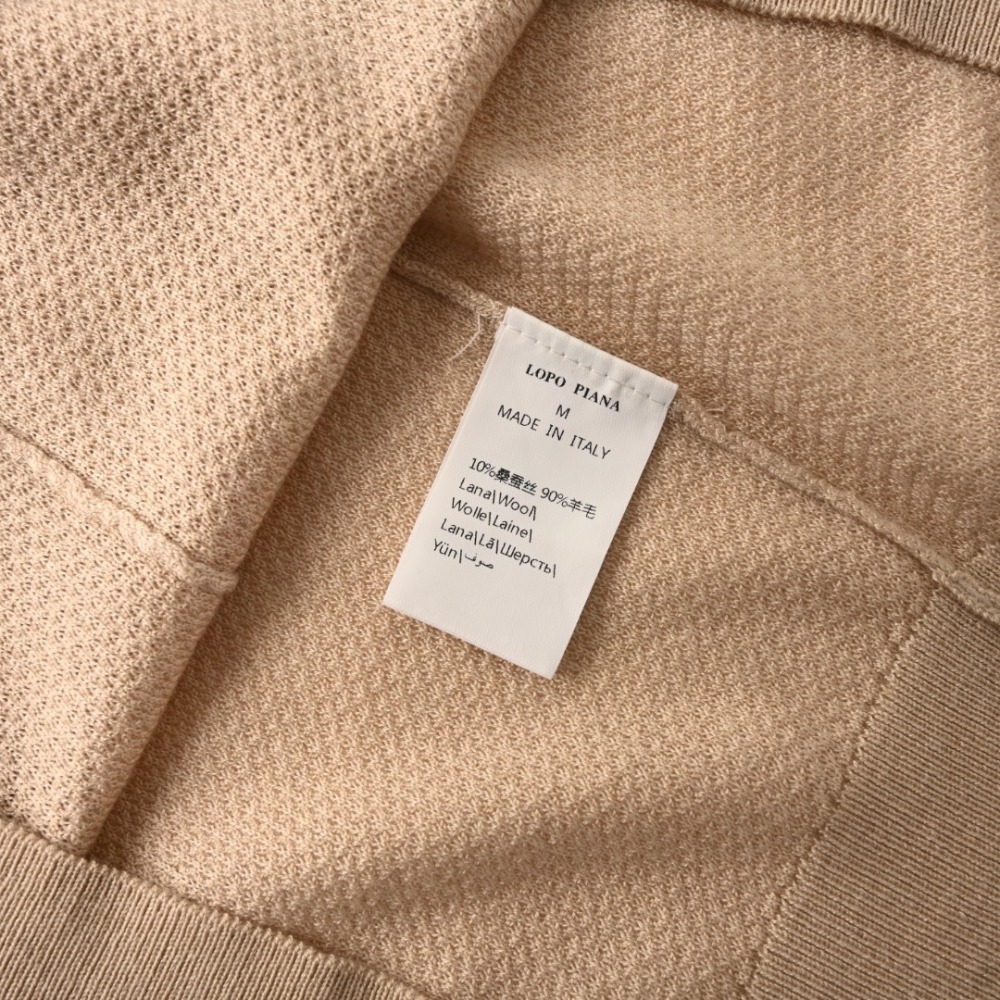 LORO PIANA 諾悠翩雅 LORO PIANA诺悠翩雅LP 海鸥领罗纹针织短袖POLO第1角度展示 頂級復刻品質