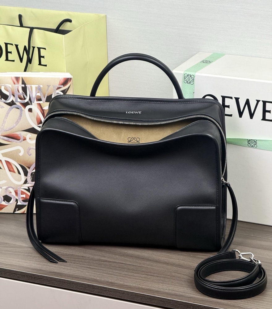 正面全景展示 LOEWE大号 Amazona 180 牛皮革手袋 頂級復刻