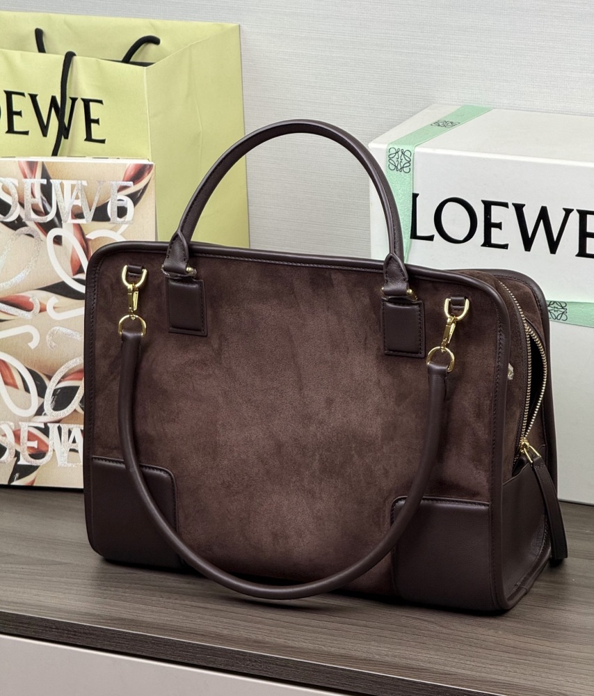 五金件細節 LOEWE大号 Amazona 180 绒面革手袋 頂級復刻