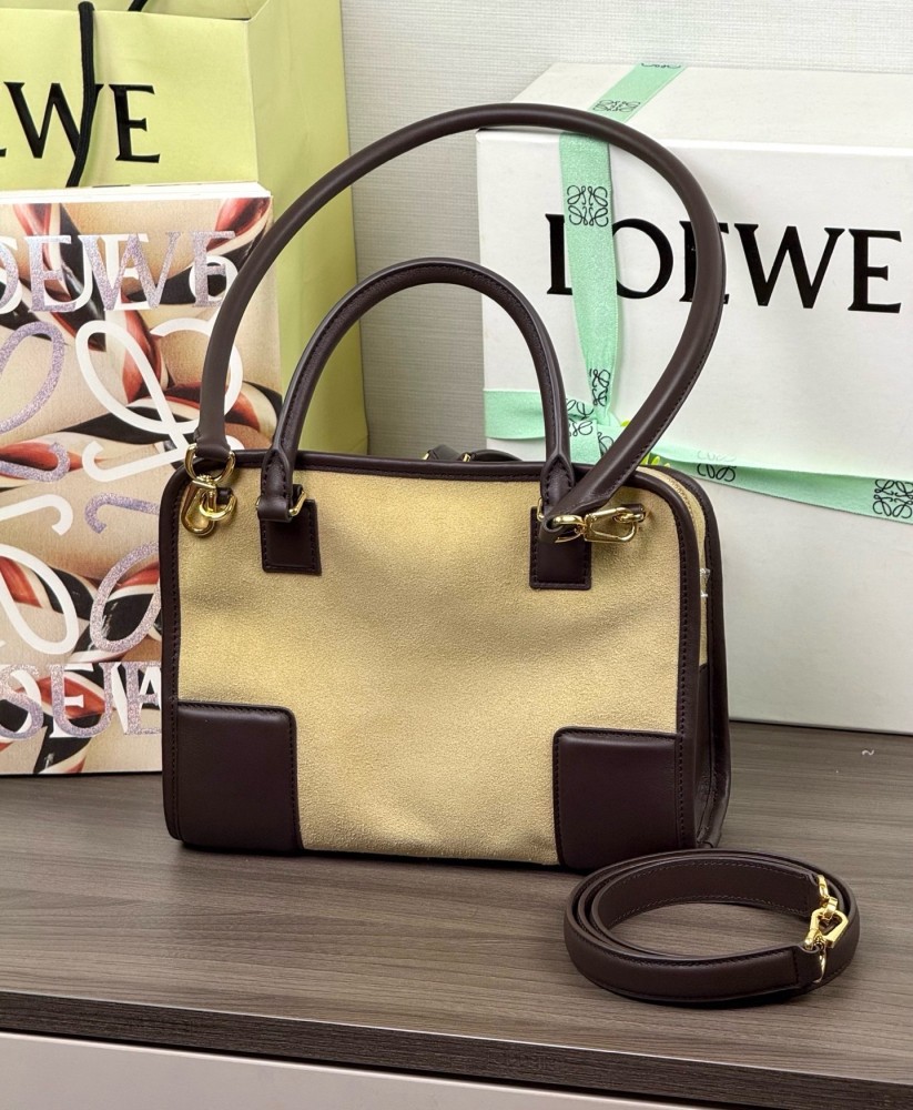 LOEWE Logo特寫 LOEWE小號柔軟牛皮革 Amazona 180 手袋 頂級復刻