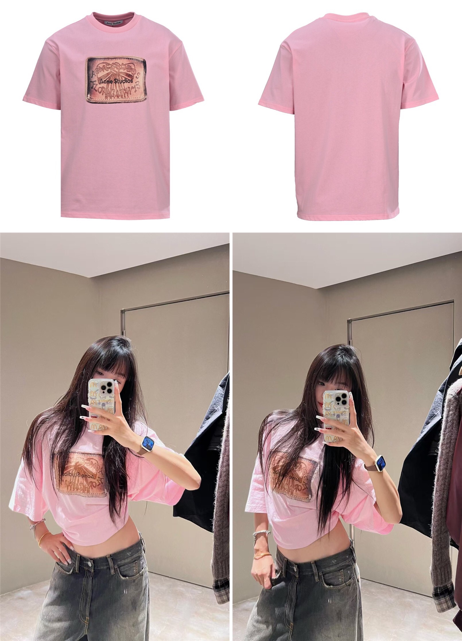 ACNE STUDIOS蝴蝶結油畫數碼直噴短袖 實拍圖1 高街潮牌服飾 海外現貨