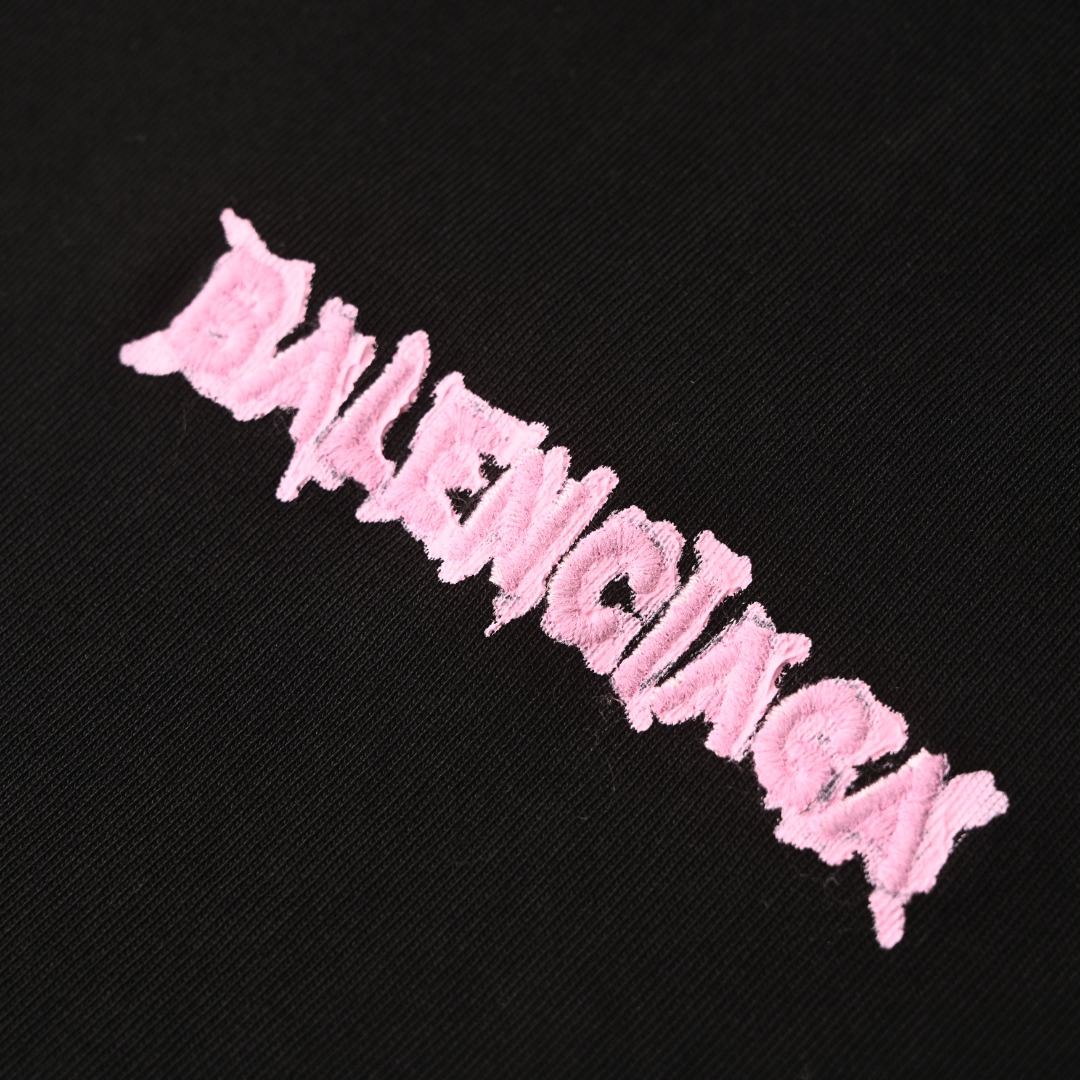 巴黎世家BLCG玫粉字母刺繡短袖 實拍圖17 高街潮牌服飾 海外現貨