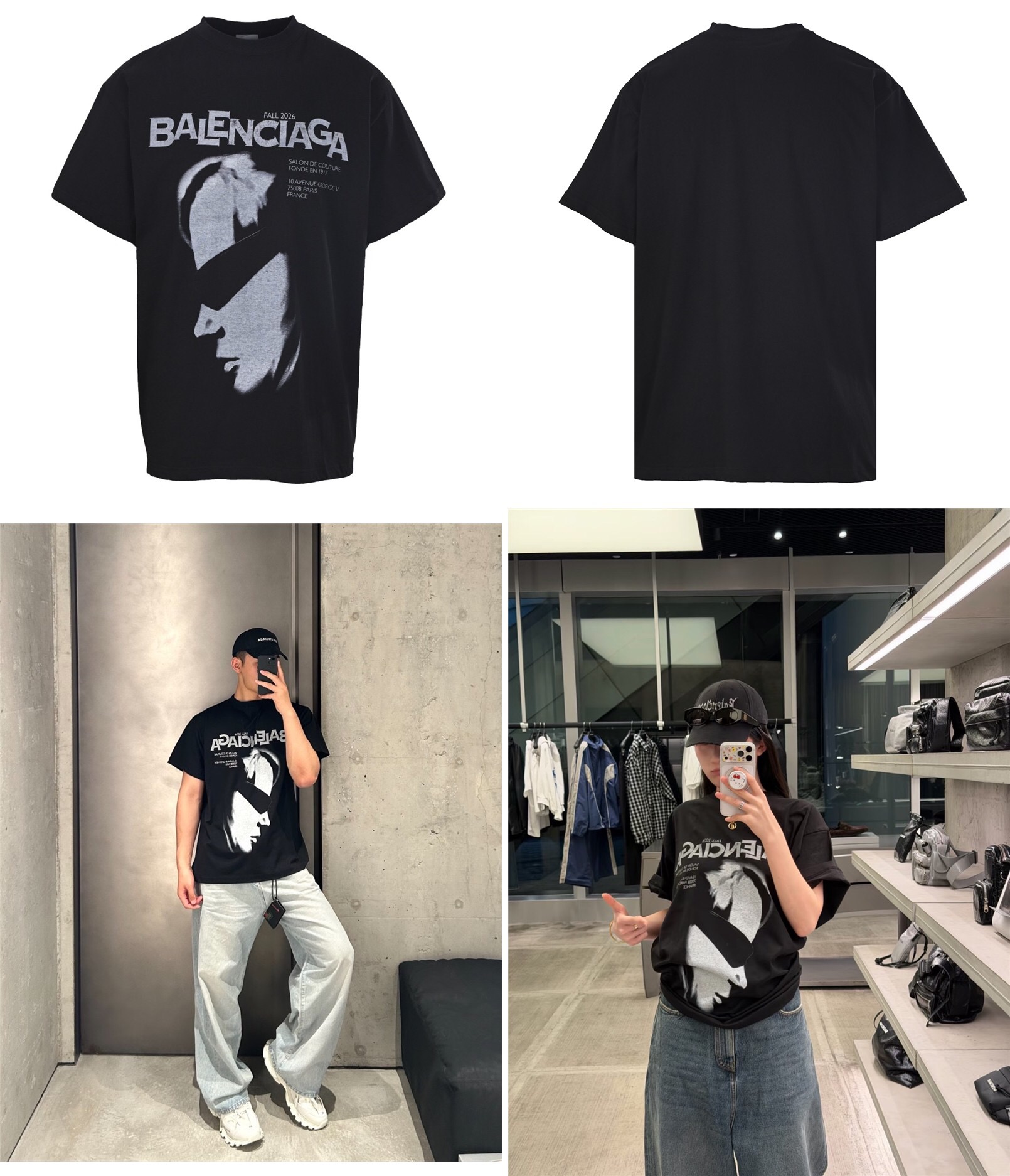 巴黎世家BLCG人像字母32S棉短袖 實拍圖1 高街潮牌服飾 海外現貨