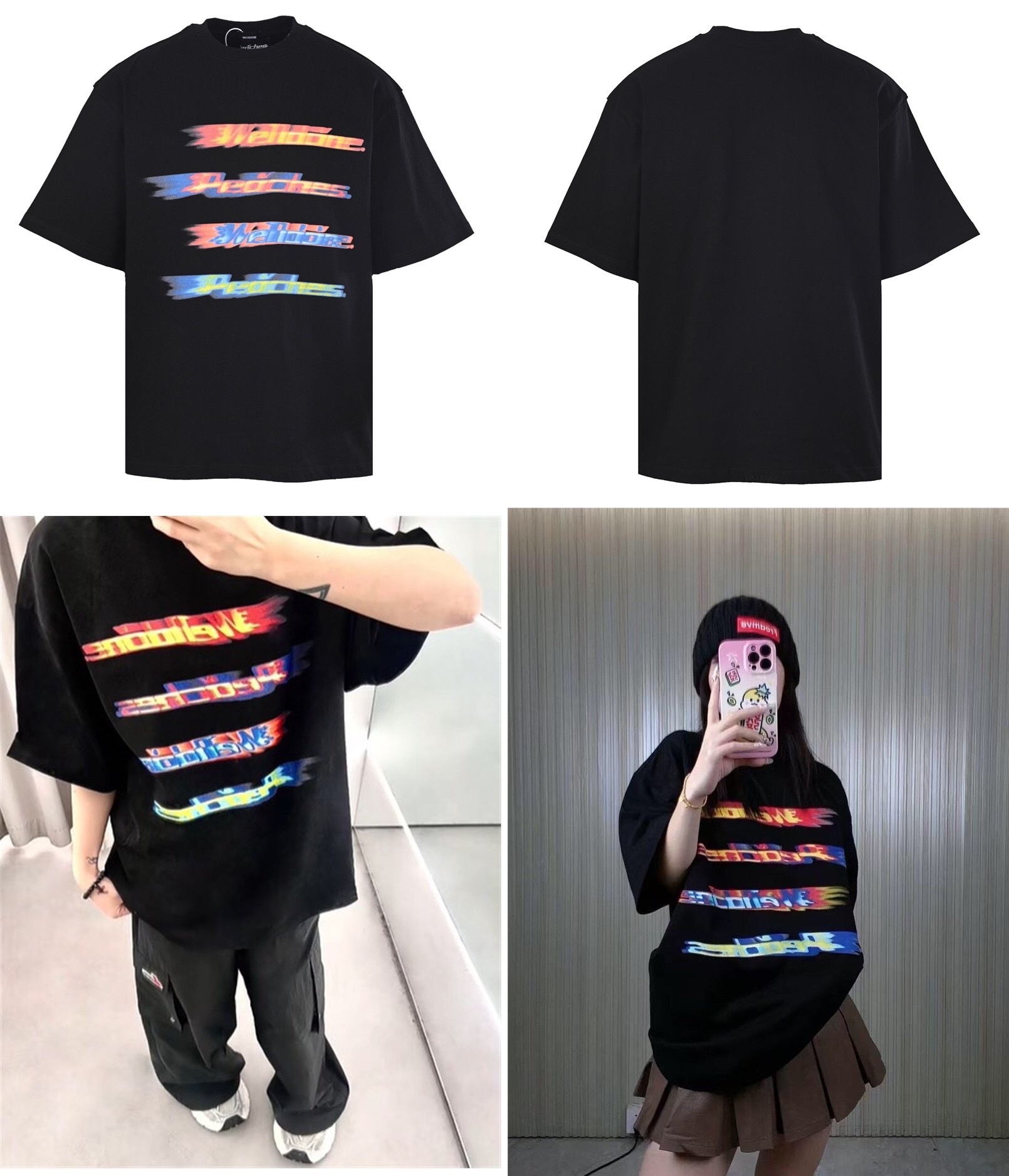 WE11DONE火焰彈幕經典配色短袖 實拍圖1 高街潮牌服飾 海外現貨
